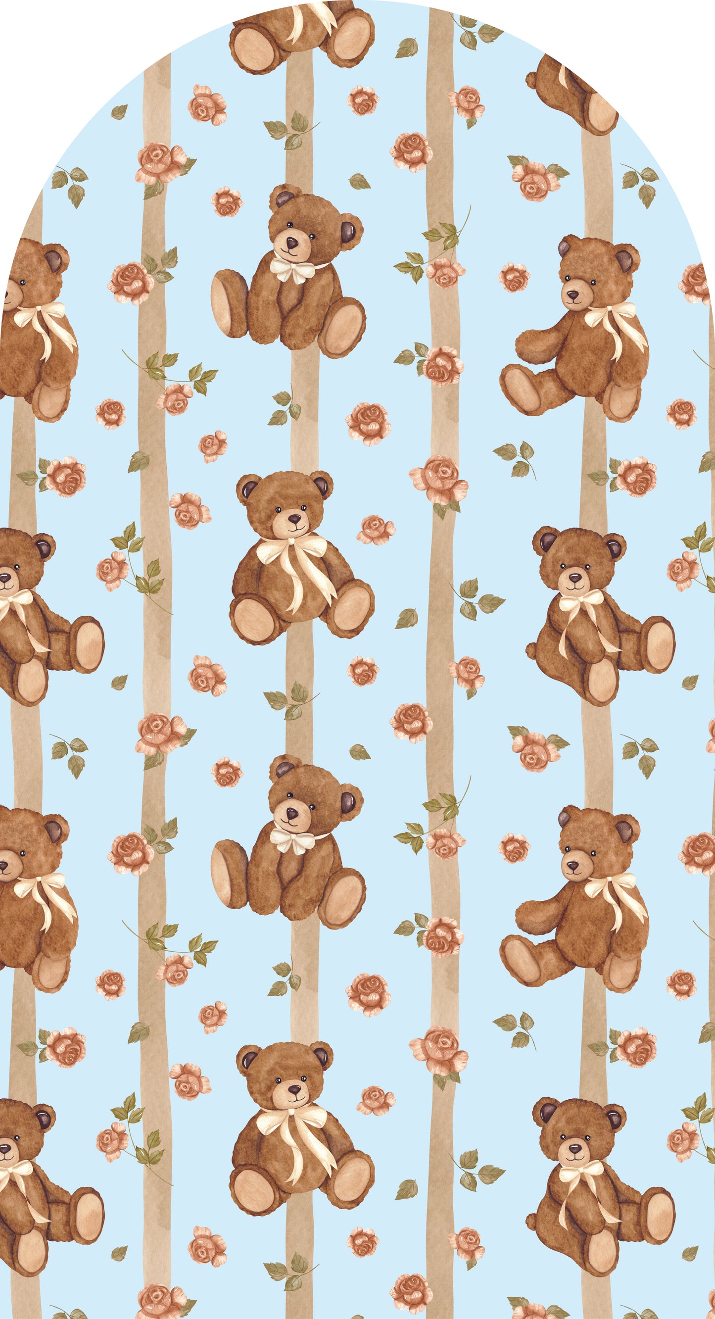 Honeystripe Teddy —  Arch Wall Decal