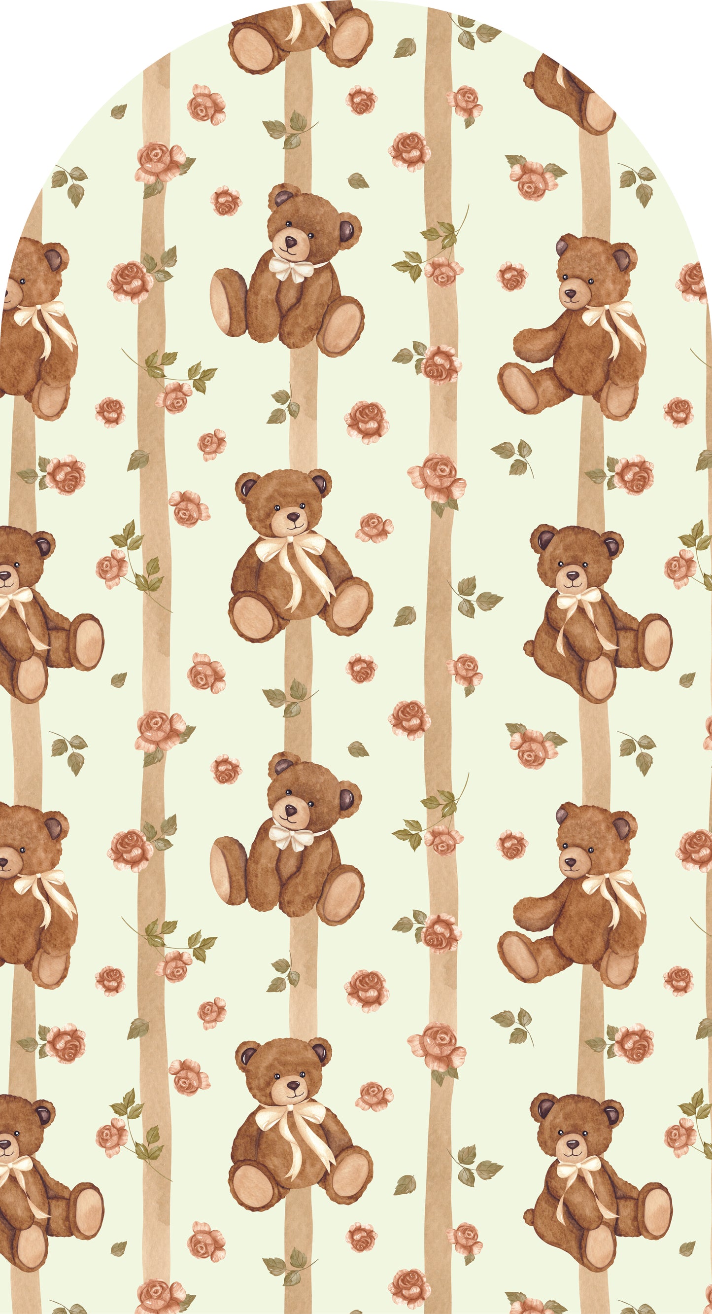 Honeystripe Teddy —  Arch Wall Decal