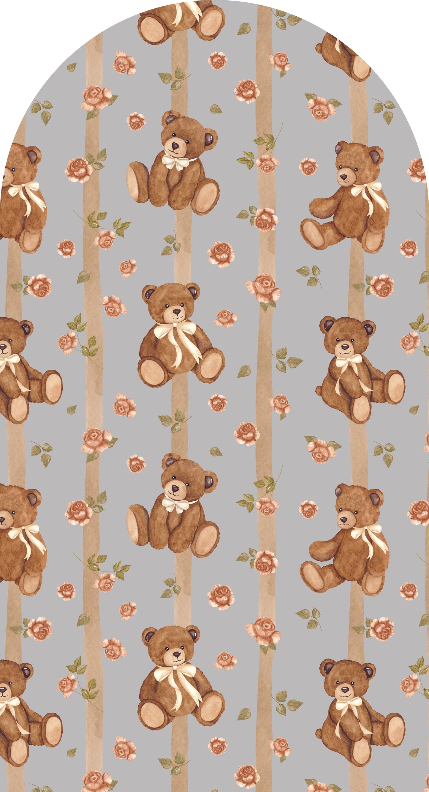 Honeystripe Teddy —  Arch Wall Decal