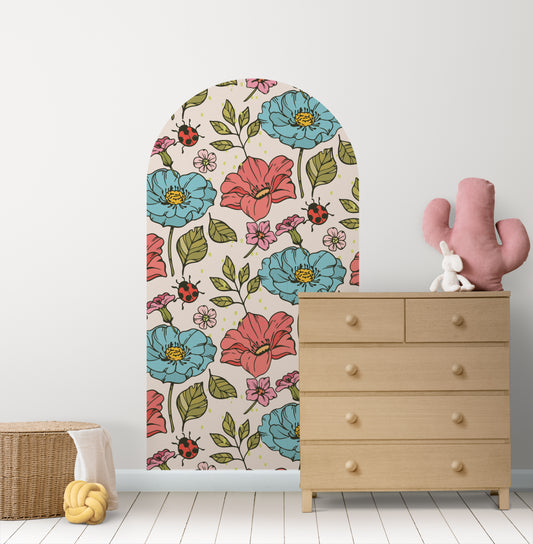 Blue Floral Ladybug Arch