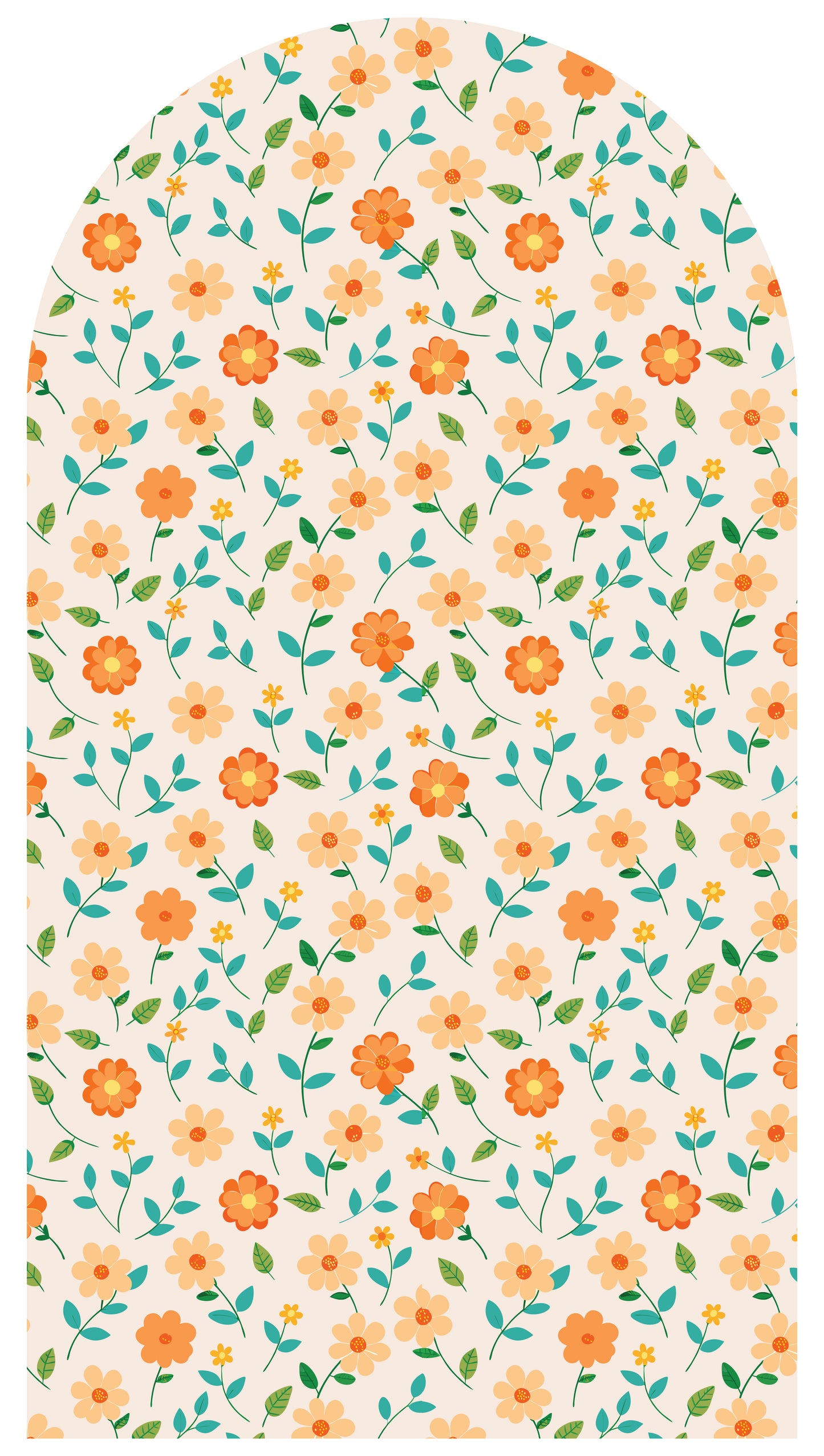 Summer Petal Meadow — Arch Wall Decal