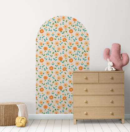 Summer Petal Meadow — Arch Wall Decal